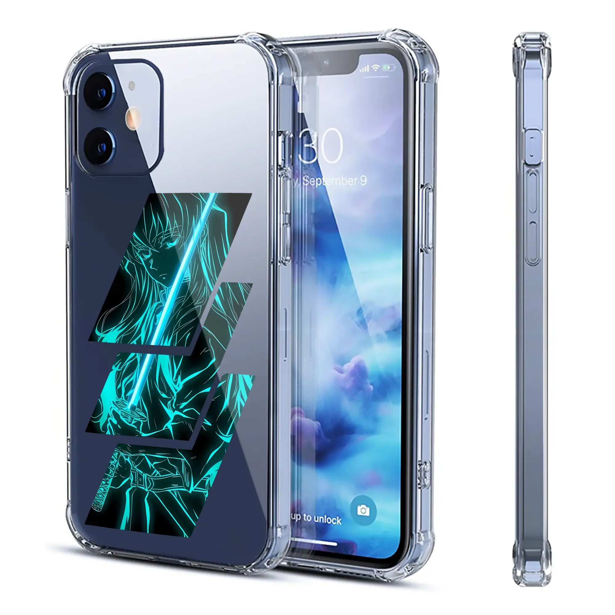 鬼滅の刃 グッズ,時透 無一郎 - IPhone 12シリーズ対応 ・ 透明スマホケース ・ クリアソフトケース ・ TPU素材 ・ 耐衝撃 ・ 高密着 ・ 防汚 防指紋 ・ 簡単着脱